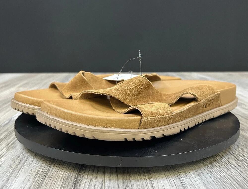 UGG Wainscott Slide Cross Strap Sandals Chestnut Suede 1124902 Mens Size 12 NEW